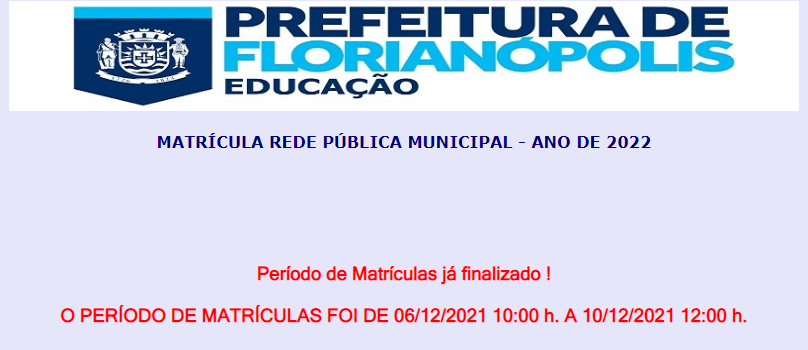 Matrícula Escolar Santa Catarina 2023