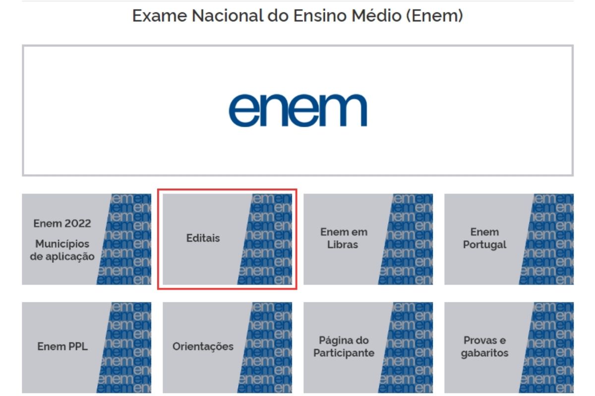 Página oficial do ENEM