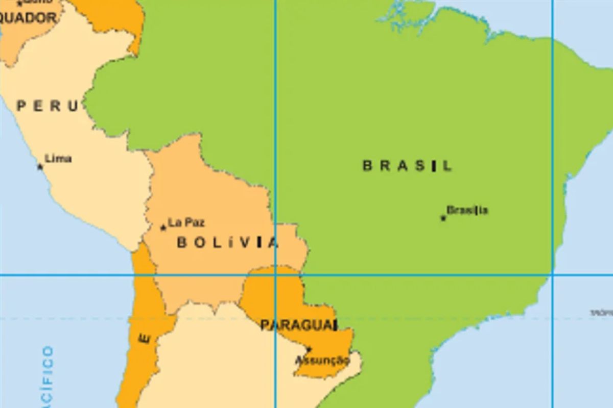 Imagem do mapa da América do Sul 
