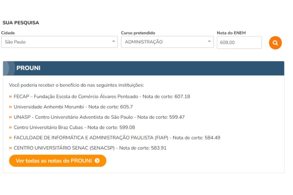 Simulador PROUNI 2025: Veja como Simular a Nota de Corte